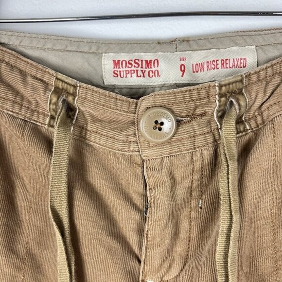 VTG Y2K Mossimo Supply Corduroy Cargo Pants Low Rise Tan Grunge 90s Baggy sz 9 - Picture 9 of 12